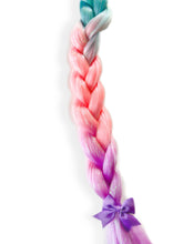 Load image into Gallery viewer, mermaid hair, mermaid scrunchies, pamper parties, nz kids party, nz pamper party, diy pamper party, princess hair, elsa hair, kids hair braids, hair extensions, kids hairstyles, elsa braid, Barbie hair, Barbie ponytail, Barbie wig, Barbie kids hair